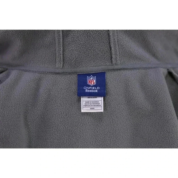 Reebok On-Field Gray Chicago Bears Full Zip Front Hooded Jacket M - Picture 12 of 13